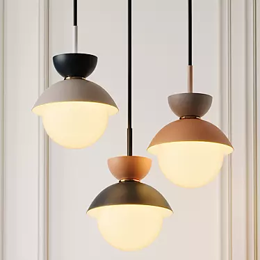 Sleek Metal Pendant Light 3D model image 1 