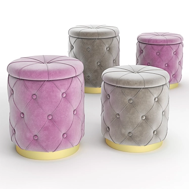 Title: Stylish Paris Pouf - Two Sizes Available 3D model image 1 