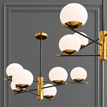 Vintage Gold 6-Light Pendant 3D model image 1 