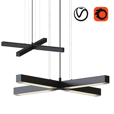 Ilfari Artys Cross Pendant Lamp 3D model image 1 