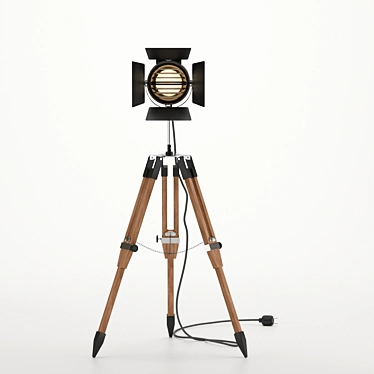 PBR Theater Lamp on Tripod 3D model image 1 