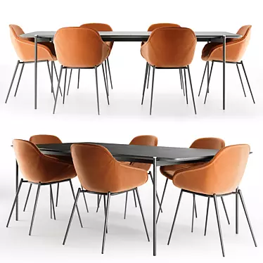 Elegant BoConcept Dining Set 3D model image 1 