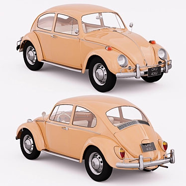 Vintage Volkswagen Beetle 1300 - Classic Car Model 3D model image 1 