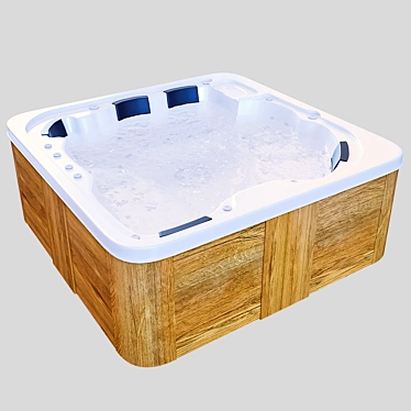 Luxury Wood Soaking Tub 3D model image 1 