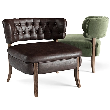 Elegant Velvet Accent Chair 3D model image 1 