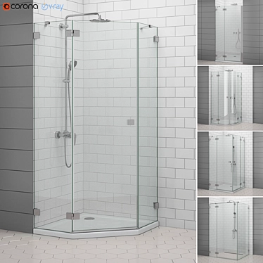 Radaway Essenza: Stylish Shower Enclosures and Doors 3D model image 1 