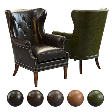 Elegant Maya Wing Armchair 3D model image 1 