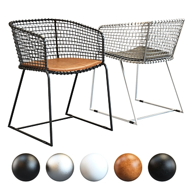 Sleek Tig Barrel Dining Chair 3D model image 1 