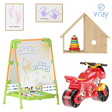 Kids Room Toy and Furniture Set 3D model image 1 