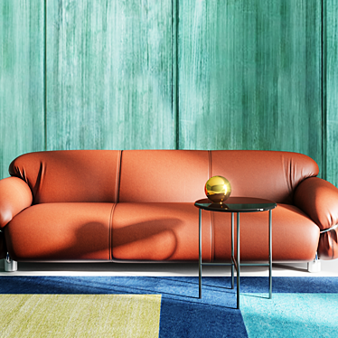 Luxury Italian Leather Sofa 3D model image 1 