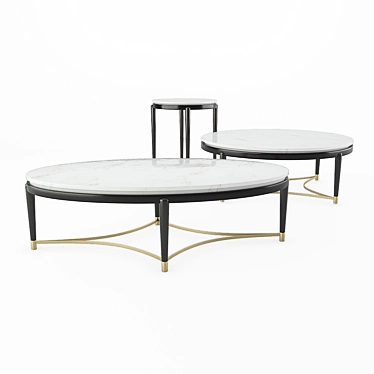 Marble Elegance: Minotti Oscar Coffee Table 3D model image 1 