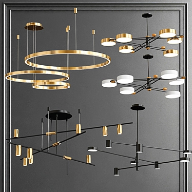 Sleek & Chic Chandelier Collection 3D model image 1 