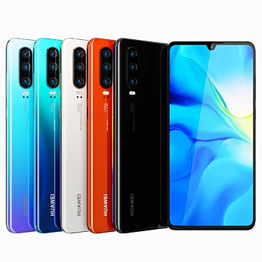 Huawei P30: A Colorful Android Experience 3D model image 1 