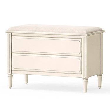 Provençal Style Nursery Bench 3D model image 1 