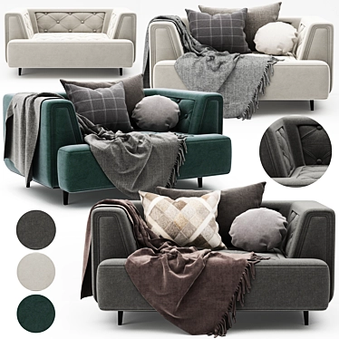 Sleek Comfort: Modern Armchair 3D model image 1 