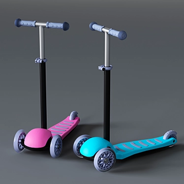 Sweet Baby Triplex: Adjustable Handle Mini Scooter 3D model image 1 