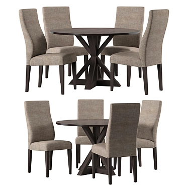 Elegant Arielle Dining Set 3D model image 1 