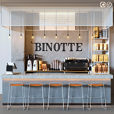 Title: Enhanced Cafe Binotte v. 2

Description: Updated materials and colors, changed filling, added Vray version. Light sources 3D model image 1 