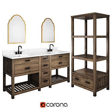 Classic American Style Vanity Set 3D model image 1 