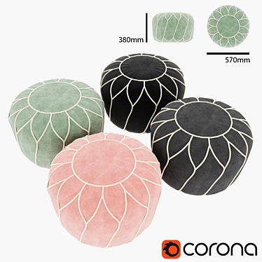 Cosmic Comfort Pouf 3D model image 1 