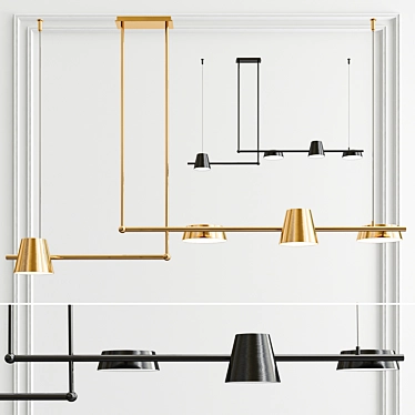Elegant Toivola Pendant Light 3D model image 1 