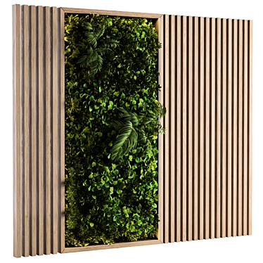Rustic Wood Vertical Garden 3D model image 1 