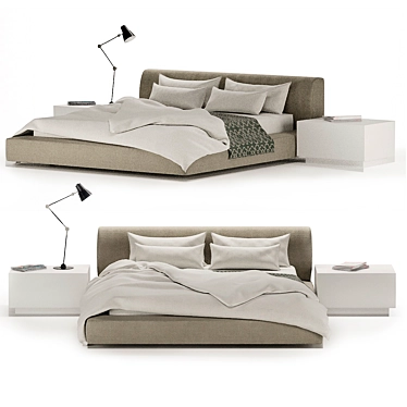 Softland Italian Designer Bed 3D model image 1 