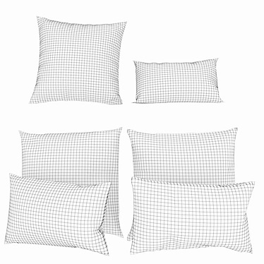 Artisanal Metallic Hide Pillows 3D model image 1 