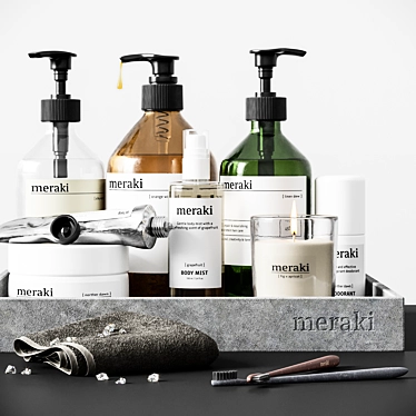 Meraki Bathroom Set: Luxurious Bath Essentials 3D model image 1 