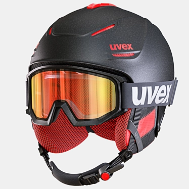 Uvex Ski Helmet and Goggles Set 3D model image 1 