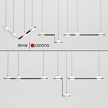Elegant Laurent Suspension Lights 3D model image 1 