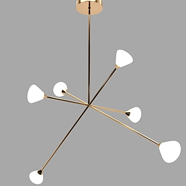 Contemporary Opal Glass Chandelier 3D model image 1 