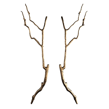 Elegant Branch Wall Decor 3D model image 1 