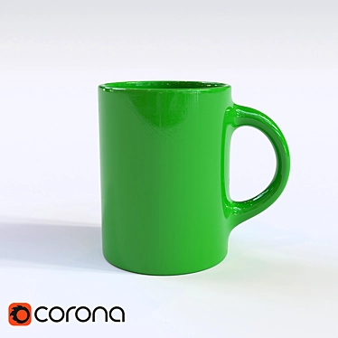 Green Ceramic Mug 3D model image 1 