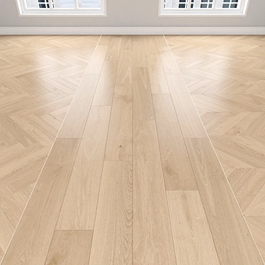Cream Oak Parquet: Herringbone, Linear & Chevron 3D model image 1 