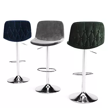 Sleek Velvet Scoop Stool: Enhance Realism 3D model image 1 