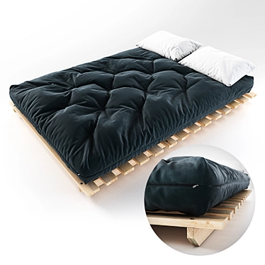 Authentic Japanese Futon: Classic Comfort 3D model image 1 