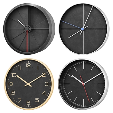 Modern Wall Clock in 300mm Diameter 3D model image 1 