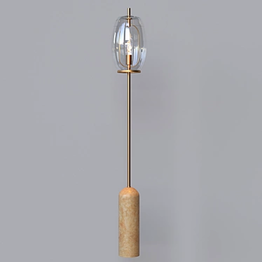 Elegant Glass Floor Lamp - CB2 3D model image 1 