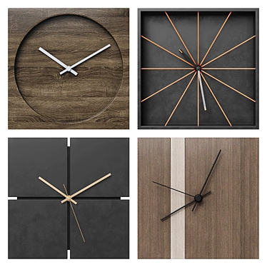 Modern Wall Clock: Sleek Design 3D model image 1 