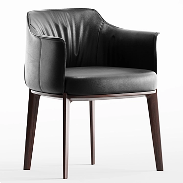 Archibald Leather Armchair by Poltrona Frau 3D model image 1 