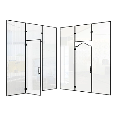 Sleek Glass Doors 3D model image 1 