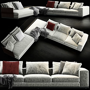 Elegant Modern Minotti West Sofa 3D model image 1 