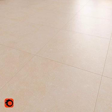 Beige Stone Rockshell Floor Tiles 3D model image 1 