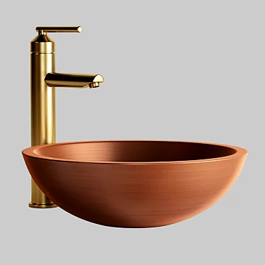 Burgan Copper Vessel Sink 3D model image 1 