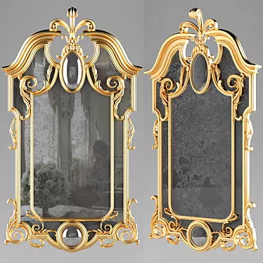 Elegant Classic Mirror | Wood Frame 3D model image 1 
