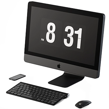 Black and White iMac Pro 3D model image 1 