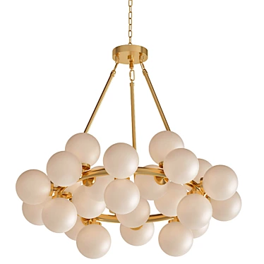 Luxury Satin Gold Chandelier 3D model image 1 