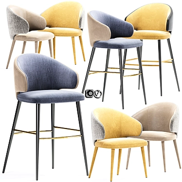 Modern Carlton Dining Chair 02 | Vray, Corona, 3dsmax 3D model image 1 