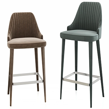 Sleek Break Barstool: Timeless & Modern 3D model image 1 